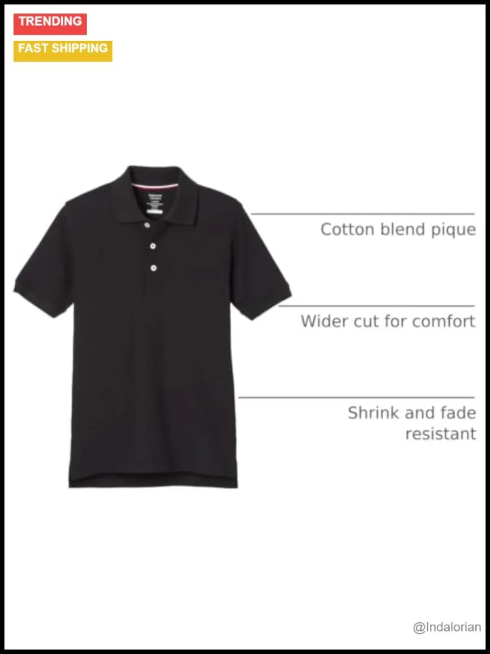 Cotton Blend Short Sleeve Pique Polo Uniform Shirt